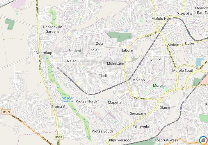 Map location of Tladi